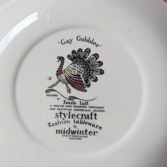 Hand painted turkey plates. - Picture 7 of 12